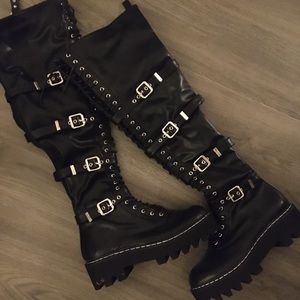 Above Ankle Boots, silver hardware.